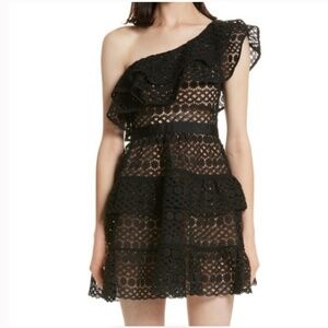 Self Portrait Black Flora Chain Dress US 6